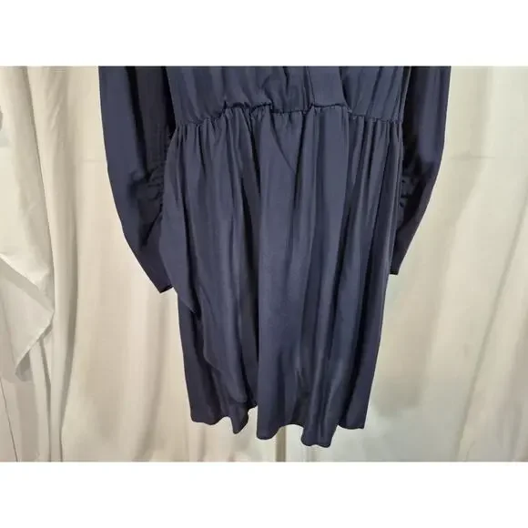 Zadig & Voltaire Womens Designer Navy Blue Satin Reveal Stain Dress Large - Picture 6 of 11